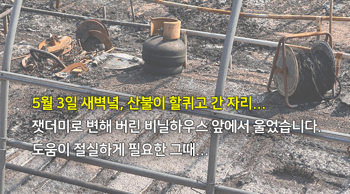 산불이 할퀴고 간 자리, 도움이 절실하게 필요한 그때...